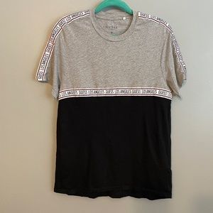 EUC Vintage Guess Colorblock Logo Band Tagless Tee Shirt Size Medium
